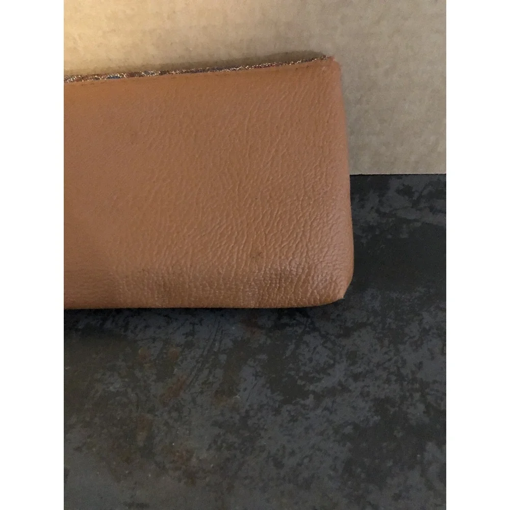 Faux Leather Brown Paisley Envelope Snap Wallet w/ Kisslock Coin Purse-8x4.5 VTG